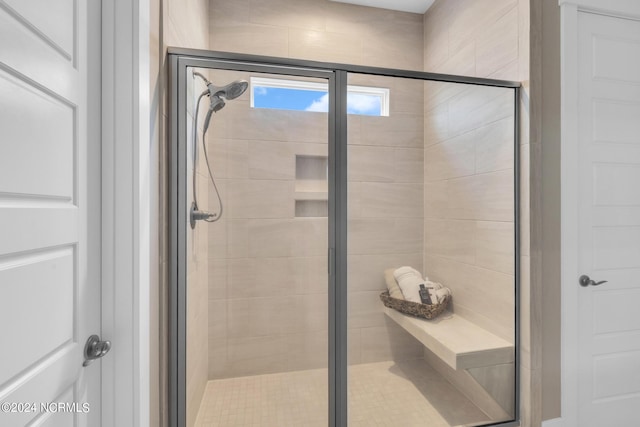 bathroom featuring walk in shower