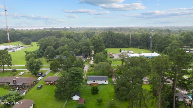 bird's eye view featuring a view of trees