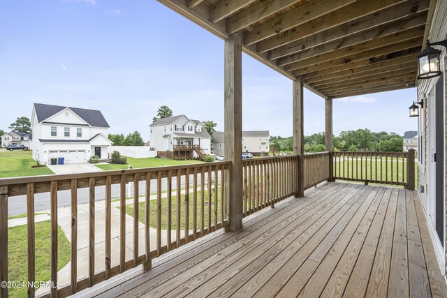 deck with a lawn