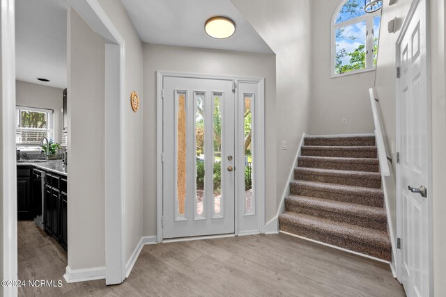 entryway featuring light hardwood / wood-style floors