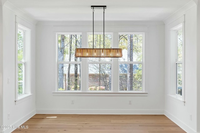 3404 Eagle Crest Dr SW, Supply, NC 28462 - unfurnished dining area featuring healthy amount of natural light, light wood-style flooring, and baseboards