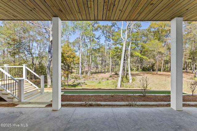 3404 Eagle Crest Dr SW, Supply, NC 28462 - view of patio / terrace with view of scattered trees and a bocce ball area