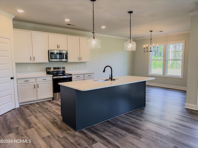 kitchen featuring sink, white cabinets, and appliances with stainless steel finishes