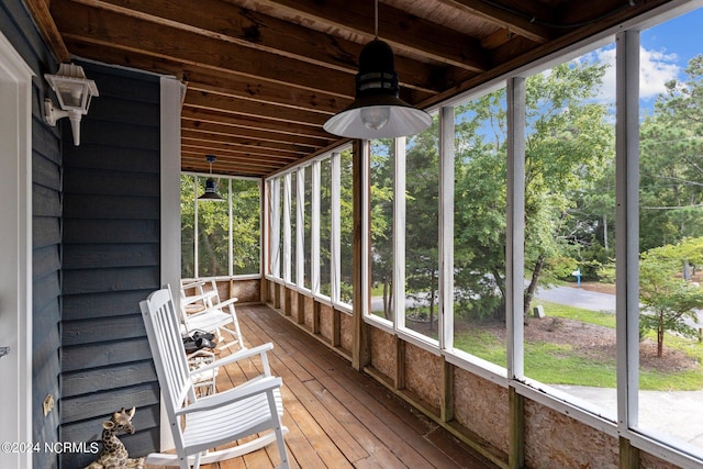 view of unfurnished sunroom