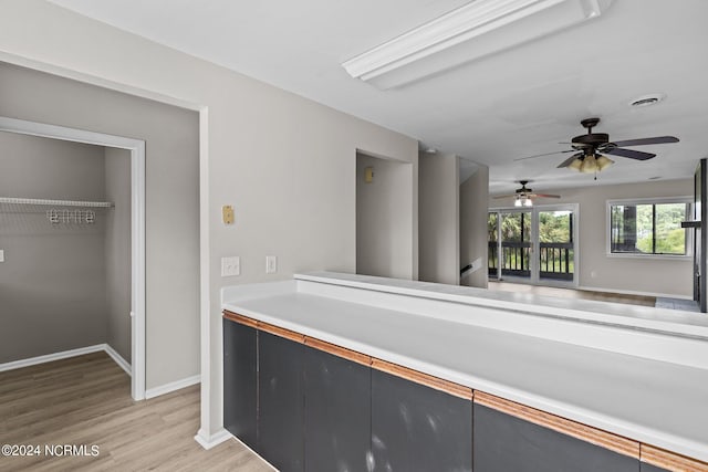 hall featuring light hardwood / wood-style flooring