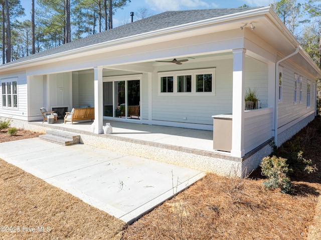 3772 Barnesmore Dr, Castle Hayne, NC 28429 - rear view of house with a patio and a ceiling fan