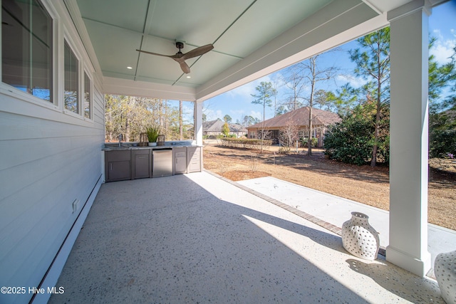 3772 Barnesmore Dr, Castle Hayne, NC 28429 - view of patio featuring ceiling fan and area for grilling