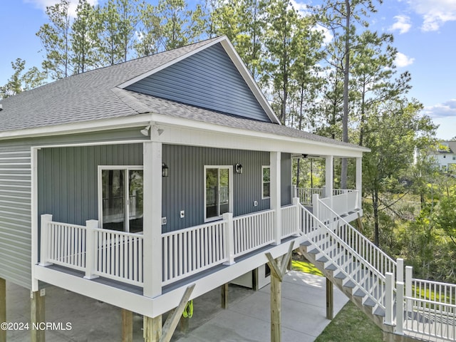 exterior space with a patio and a porch