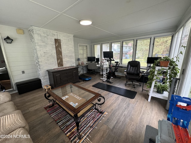 living room featuring hardwood / wood-style flooring