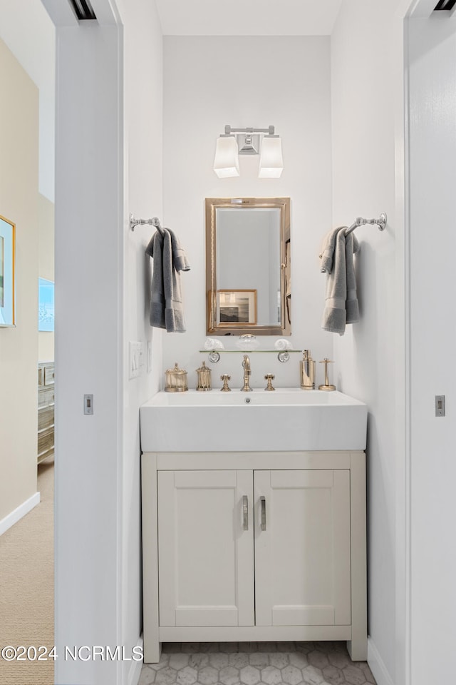 bathroom featuring vanity and tile patterned floors