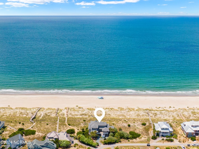 exterior space featuring a beach view