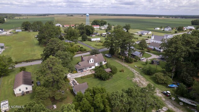 aerial view featuring a rural view