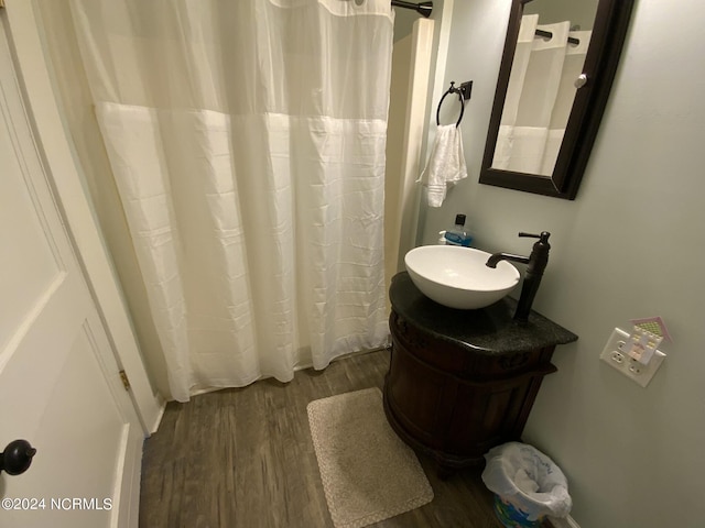 bathroom with sink and wood-type flooring