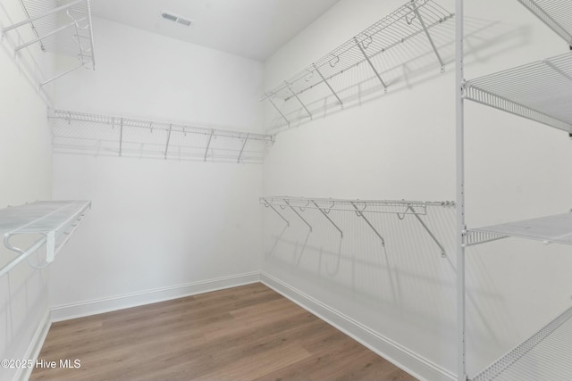 walk in closet featuring hardwood / wood-style floors