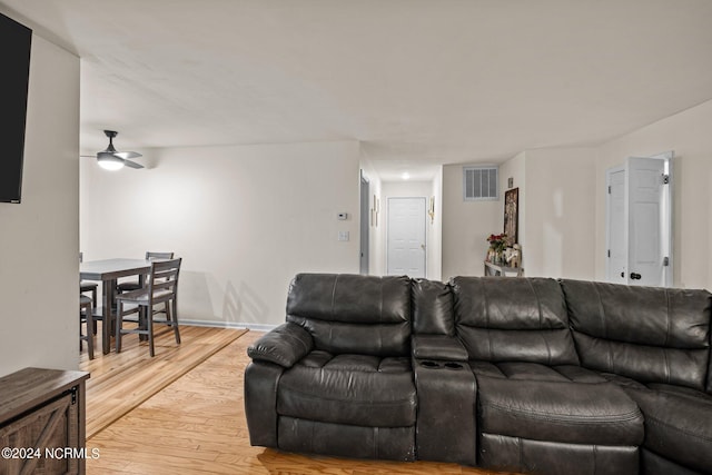 living room featuring light hardwood / wood-style floors