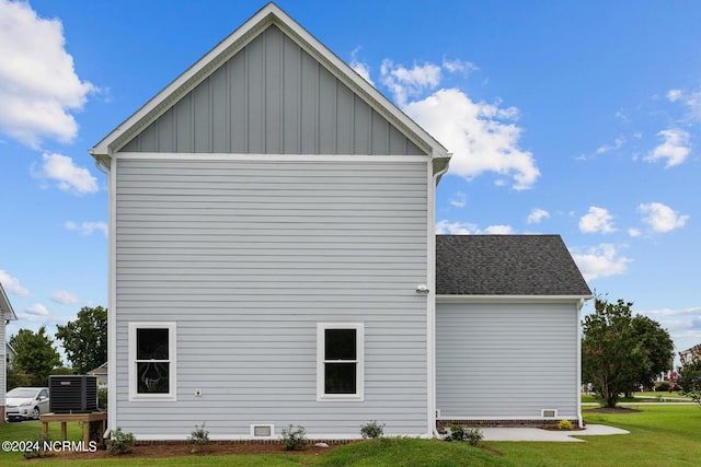 view of home's exterior featuring a yard