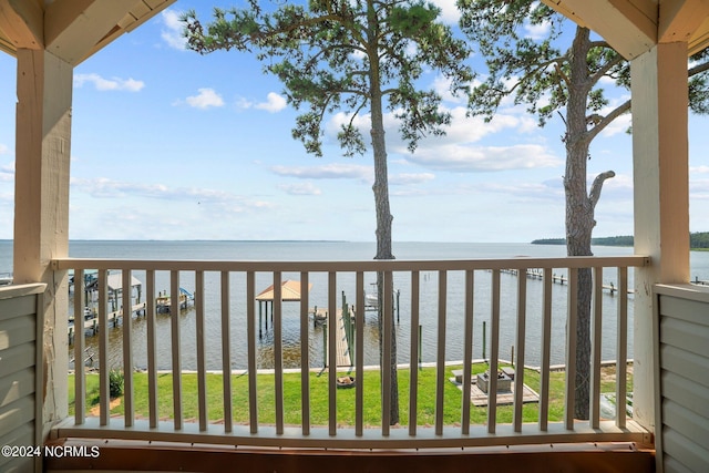 balcony with a water view