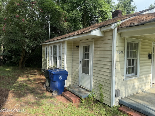 view of outbuilding featuring entry steps