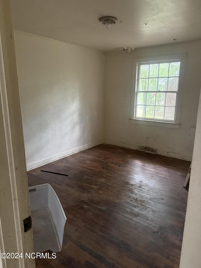 spare room featuring wood-type flooring