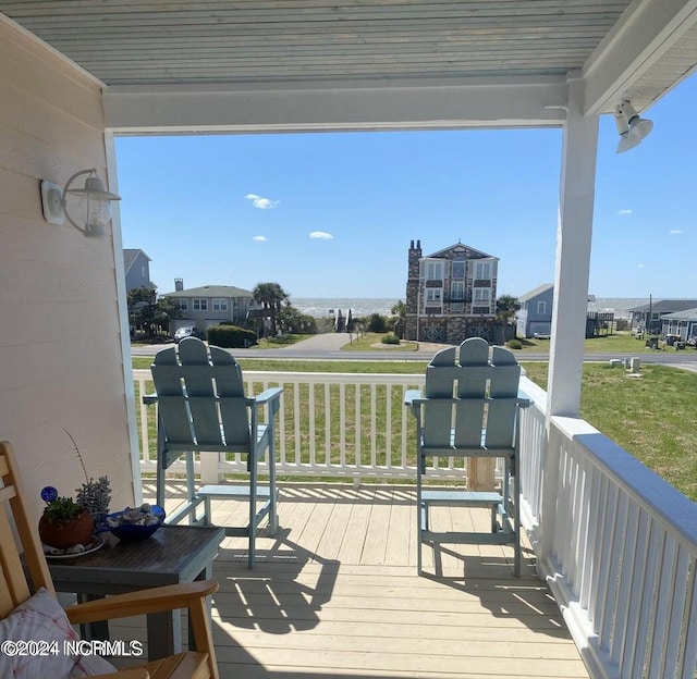 deck featuring a porch