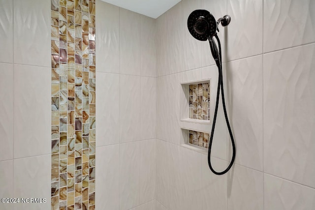 interior details with tiled shower