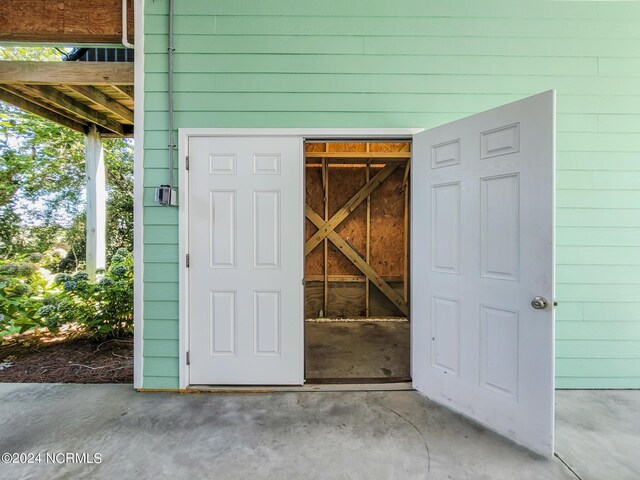 view of garage