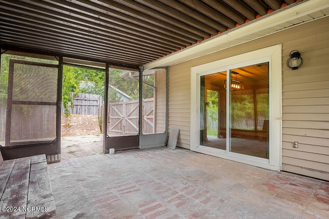 view of unfurnished sunroom