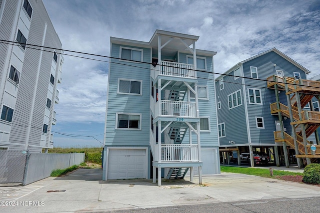 exterior space with a garage