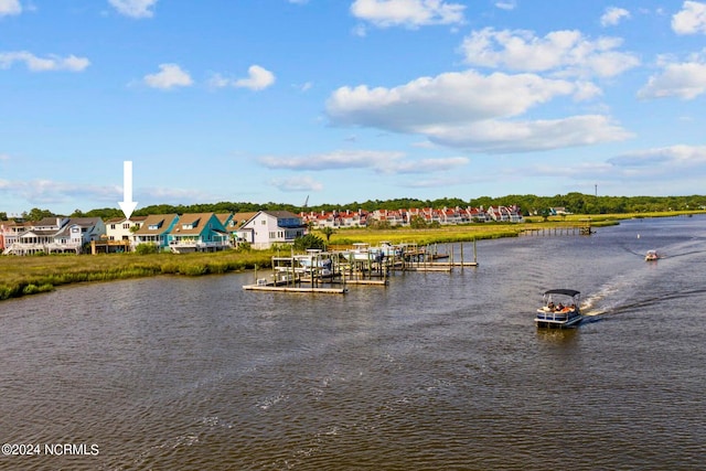 water view featuring a boat dock