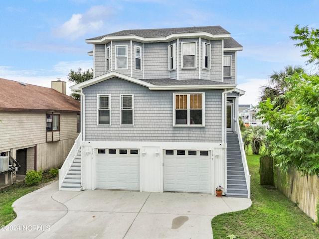 view of front property with a garage