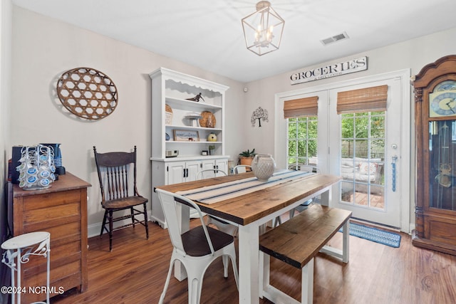 dining area featuring hardwood / wood-style floors