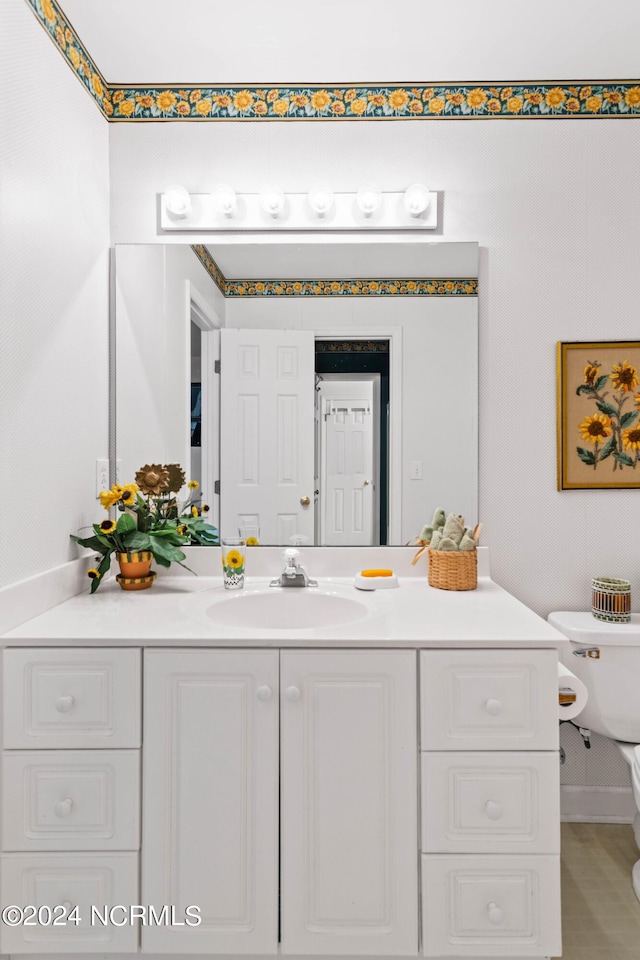 bathroom with vanity and toilet