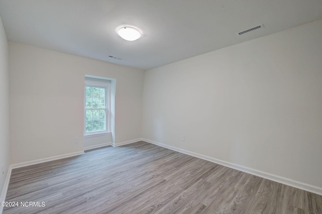 empty room featuring light wood-type flooring