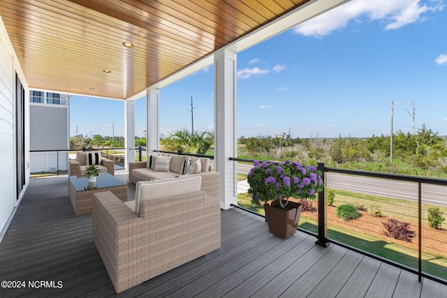 deck featuring an outdoor hangout area