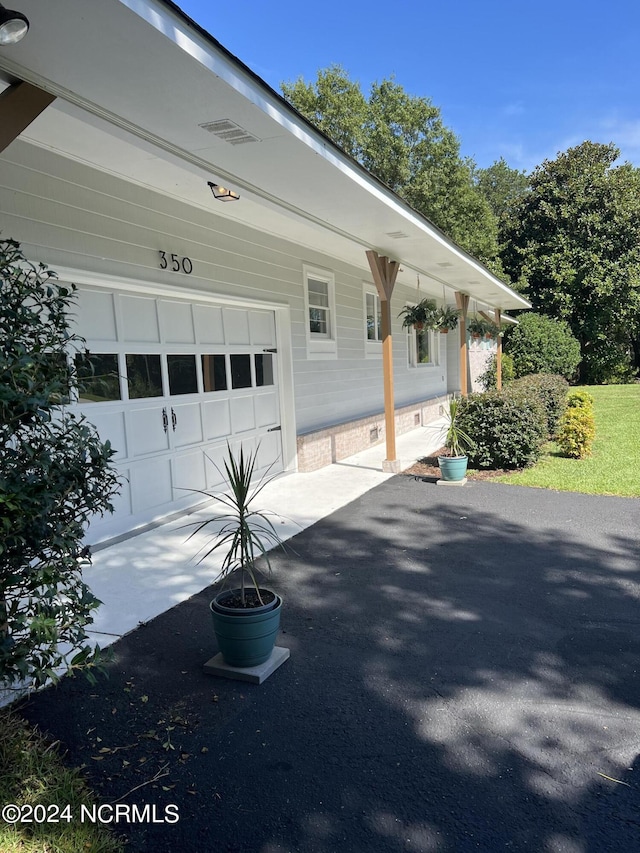 view of garage