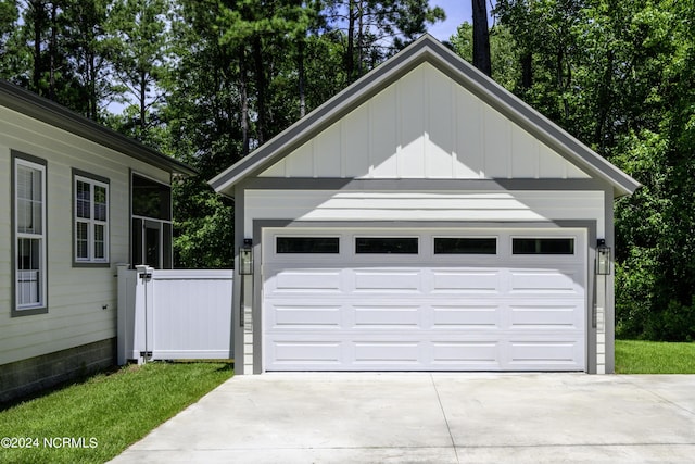 view of garage