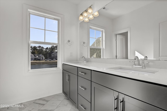 65 Tilloo Cut Way, Hampstead, NC 28443 - full bathroom featuring double vanity and marble finish floors