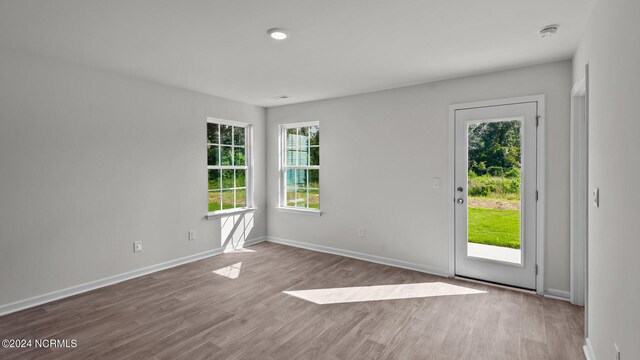 living room with wood-type flooring