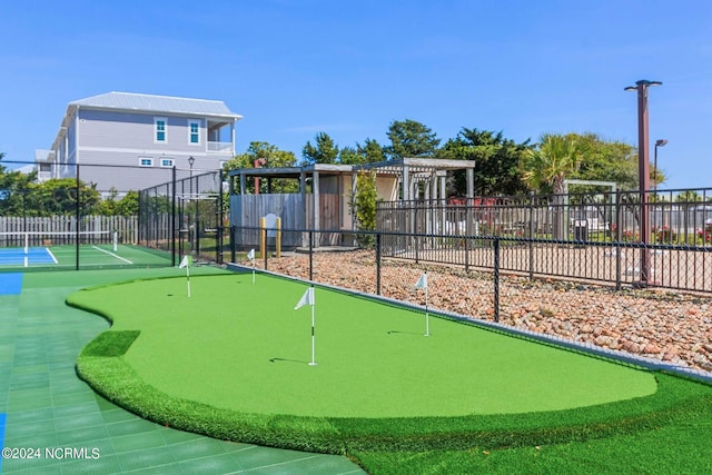 surrounding community with a pergola