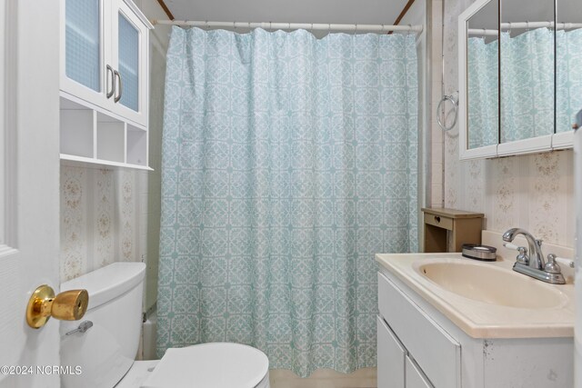 bathroom with vanity and toilet