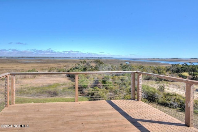 deck with a rural view