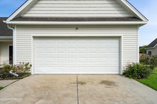 view of garage