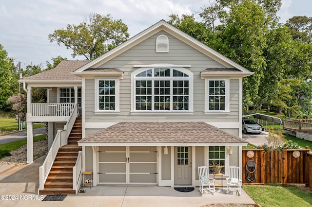 view of front of property featuring a garage