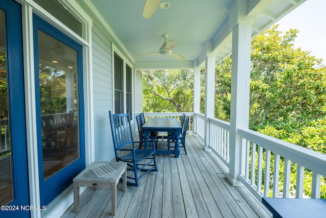 604 Currituck Way, Bald Head Island, NC 28461 - deck with ceiling fan