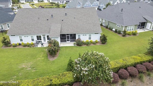 aerial view with a residential view