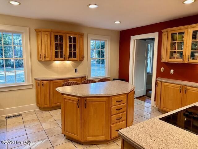 view of patio featuring french doors and ceiling fan