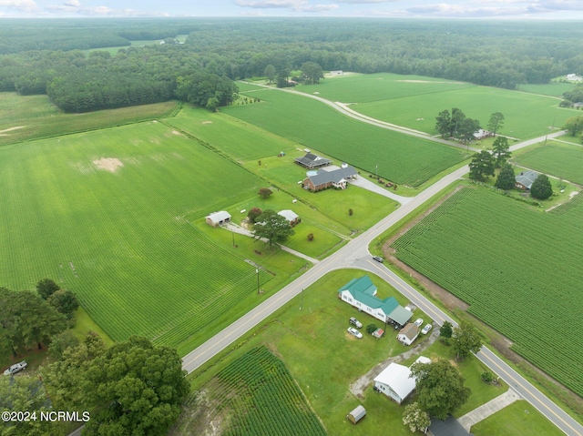 drone / aerial view featuring a rural view