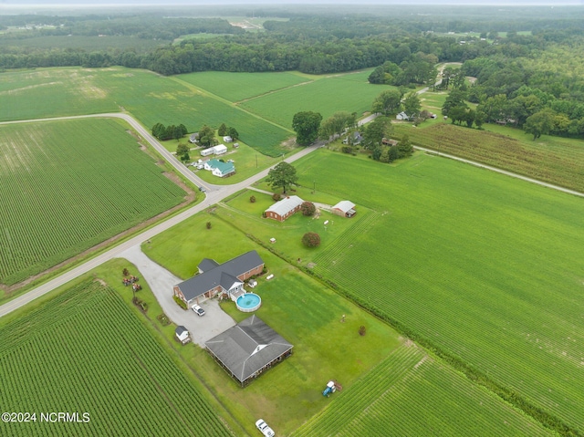 drone / aerial view featuring a rural view