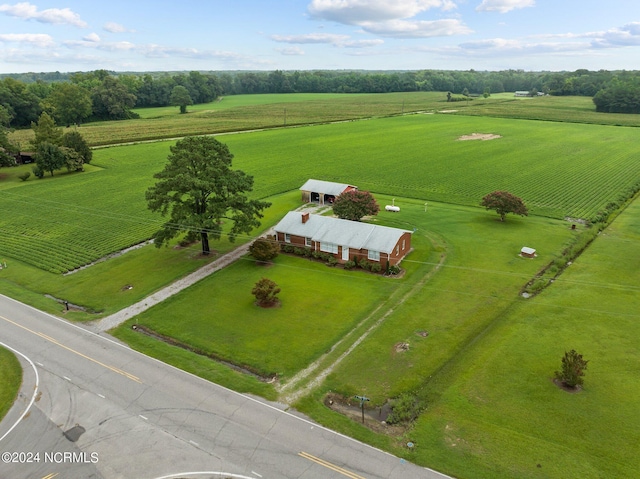 drone / aerial view with a rural view