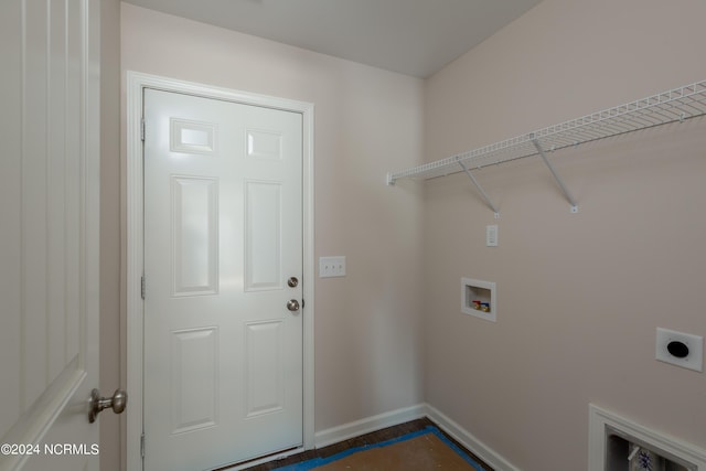 laundry room featuring washer hookup and electric dryer hookup